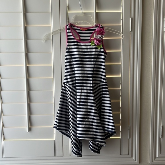 Kate Mack Strips Asymmetrical Sleeveless Dress - Picture 2 of 12